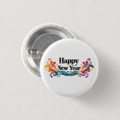 Happy New Year Button (Vorne & Hinten)