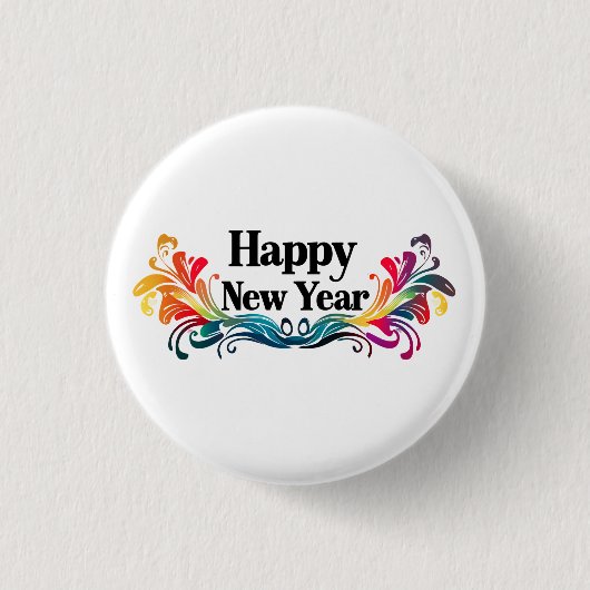 Happy New Year Button (Vorderseite)