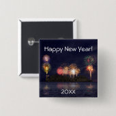 Happy New Year Button (Vorne & Hinten)