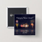 Happy New Year Button (Vorne & Hinten)