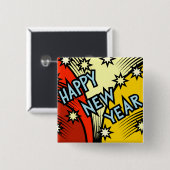 Happy New Year Button (Vorne & Hinten)