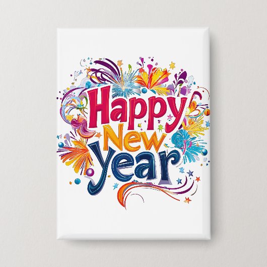 Happy New Year Button (Vorderseite)