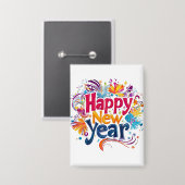 Happy New Year Button (Vorderseite/Rückseite)