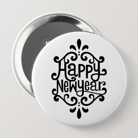 Happy New Year Button (Vorne & Hinten)