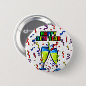 Happy New Year Button (Vorne & Hinten)