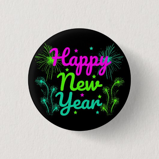 Happy New Year Button (Vorderseite)