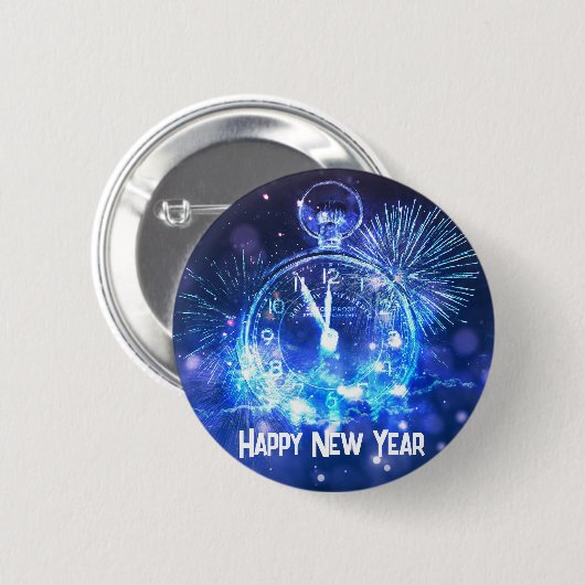 Happy New Year Button (Vorne & Hinten)