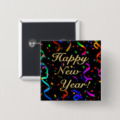 "Happy New Year!" Button Square (Vorne & Hinten)