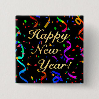 "Happy New Year!" Button Square