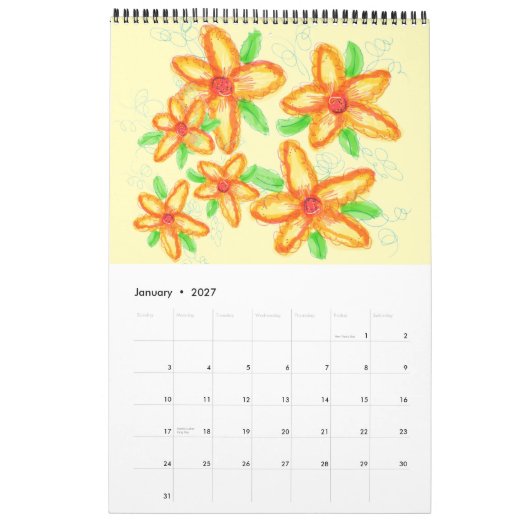 Happy New Year Calendar Kalender (Jan 2027)