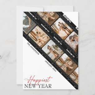 Happy New Year Camera Film Classic Collage Foto Feiertagskarte
