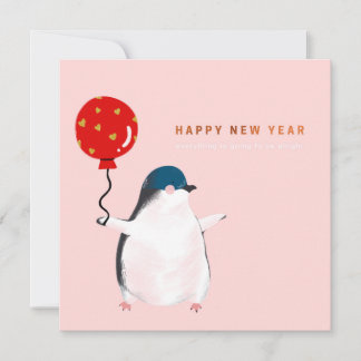 Happy New Year Card - Der kleine Pinguin Feiertagskarte
