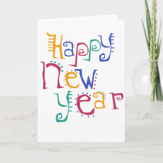 Happy New Year Card Feiertagskarte (Vorderseite)