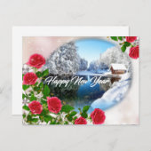 Happy New Year Card Feiertagspostkarte (Vorne/Hinten)