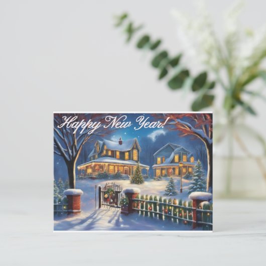 Happy New Year Card Postkarte (Stehend Vorderseite)