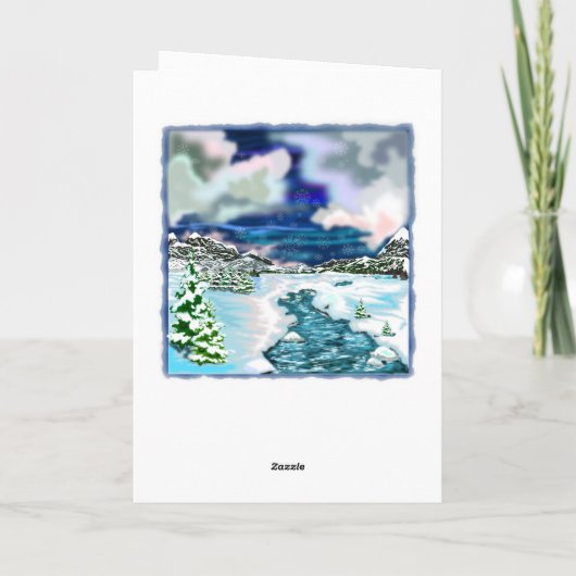 Happy New Year Card Winterlandschaft Karte (Rückseite)