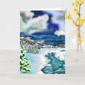 Happy New Year Card Winterlandschaft Karte (Gelbe Blume)