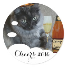 Happy New Year (cat) Aufkleber von RoseWrites