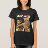 Happy New Year Cat Deez Nuts Joke T-Shirt (Vorderseite)