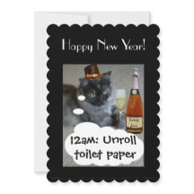 Happy New Year (cat) Einladung von RoseWrites