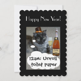 Happy New Year (cat) Einladung von RoseWrites