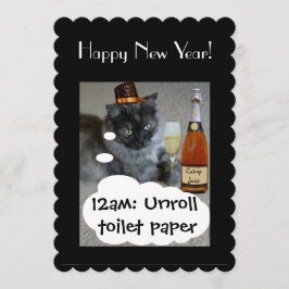 Happy New Year (cat) Einladung von RoseWrites