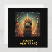 Happy New Year Cat Feiertagskarte