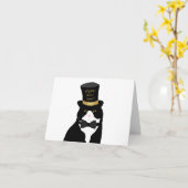 Happy New Year Cat Greeting Card Karte (Gelbe Blume)