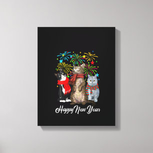 Happy New Year Cat Happy Meow Year 2023 Kit Leinwanddruck