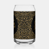 Happy New Year Celebrate,Gold Pixels Pattern,Black Dosenglas (Rechts)