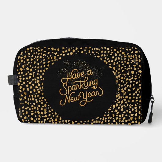 Happy New Year Celebrate,Gold Pixels  Waschbeutel (Vorderseite)