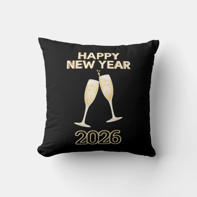 Happy New Year Celebration Design – Festive Party Kissen (Vorderseite)