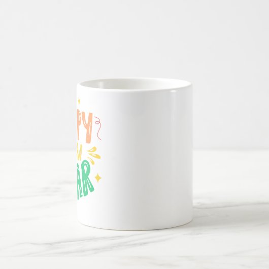Happy New Year Celebration Design Kaffeetasse (Mittel)