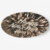 Happy New Year Celebration Firework Gold Foto Pappteller (Schrägansicht)