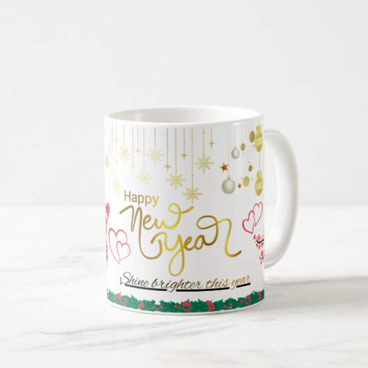 Happy New Year Celebration Mug Kaffeetasse (VorderseiteRechts)