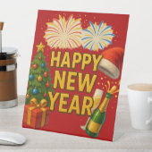 Happy New Year Celebration Sticker  Sockelschild (In Situ)