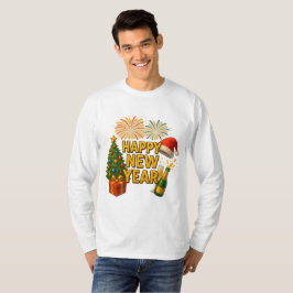 Happy New Year Celebration Sticker T-Shirt