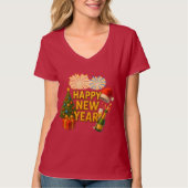 Happy New Year Celebration Sticker T-Shirt (Vorderseite)