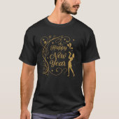 Happy New Year Celebration Typography T-Shirt (Vorderseite)