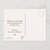 Happy New Year Champagne, Ballons, Confetti Postkarte (Rückseite)