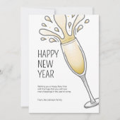 Happy New Year Champagne Feiertagskarte (Vorderseite)