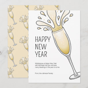 Happy New Year Champagne Feiertagskarte