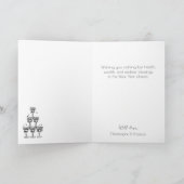 Happy New Year Champagne Flasche Gruß Karte (Innenseite)