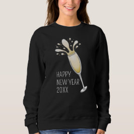Happy New Year Champagne Glass Sweatshirt