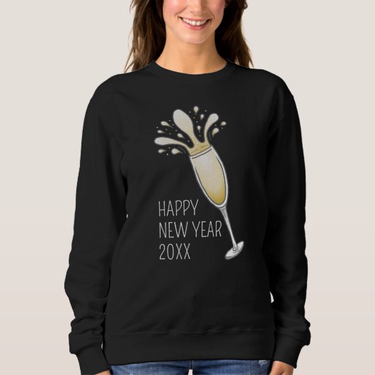 Happy New Year Champagne Glass Sweatshirt (Vorderseite)