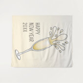 Happy New Year Champagne Glass Wandteppich (Vorderseite (Horizontal))