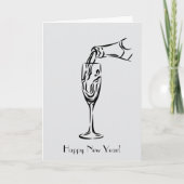 Happy New Year Champagne Karte (Vorderseite)
