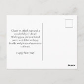 Happy New Year Champagne & Red Berries Holiday Postkarte (Rückseite)