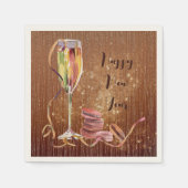 Happy New Year Champagne und Cookies Serviette (Vorderseite)