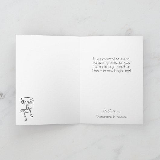 Happy New Year Champagner Tower Gruß Karte (Innenseite)